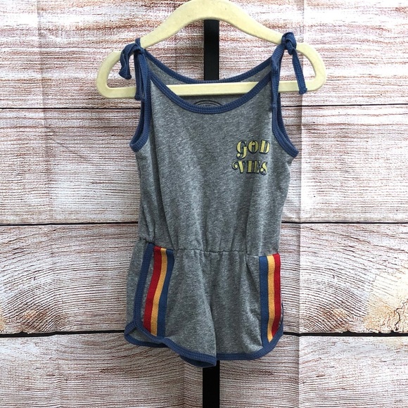 Tiny Wales Blue Gray Good Vibes Romper Size 2T - Picture 1 of 11
